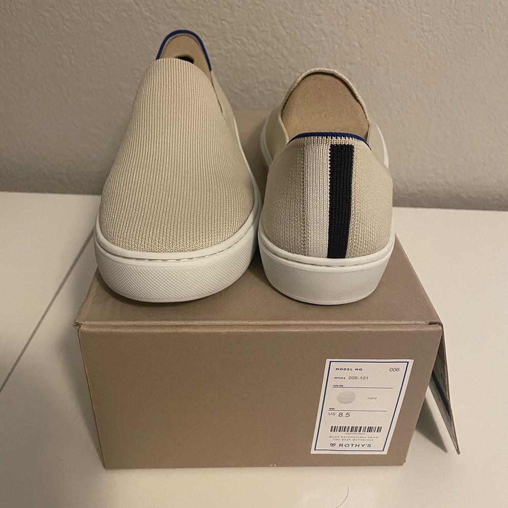 Rothy’s Sand Colored Slip On Sneakers Women’s Size 8.5